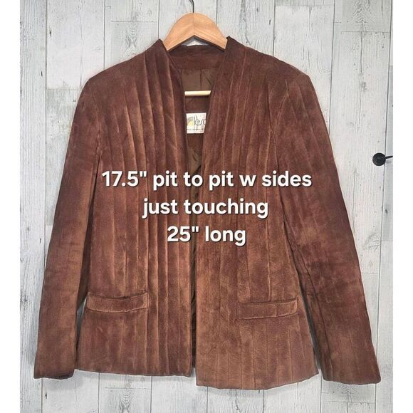 VTG 70s Le Soleil Leather Suede Jacket Brown Sz. 7/8 - Picture 2 of 9
